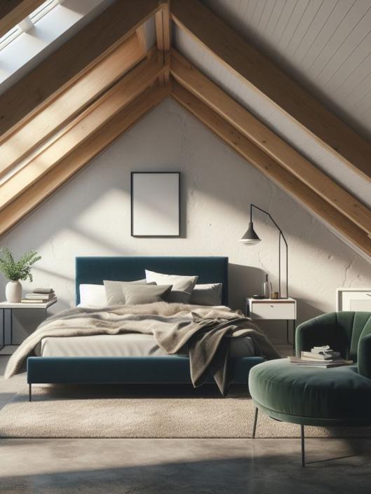 Renovatie zolder met slaapkamer, Scandinavische stijl Renovatie zolder met slaapkamer, Scandinavische stijl